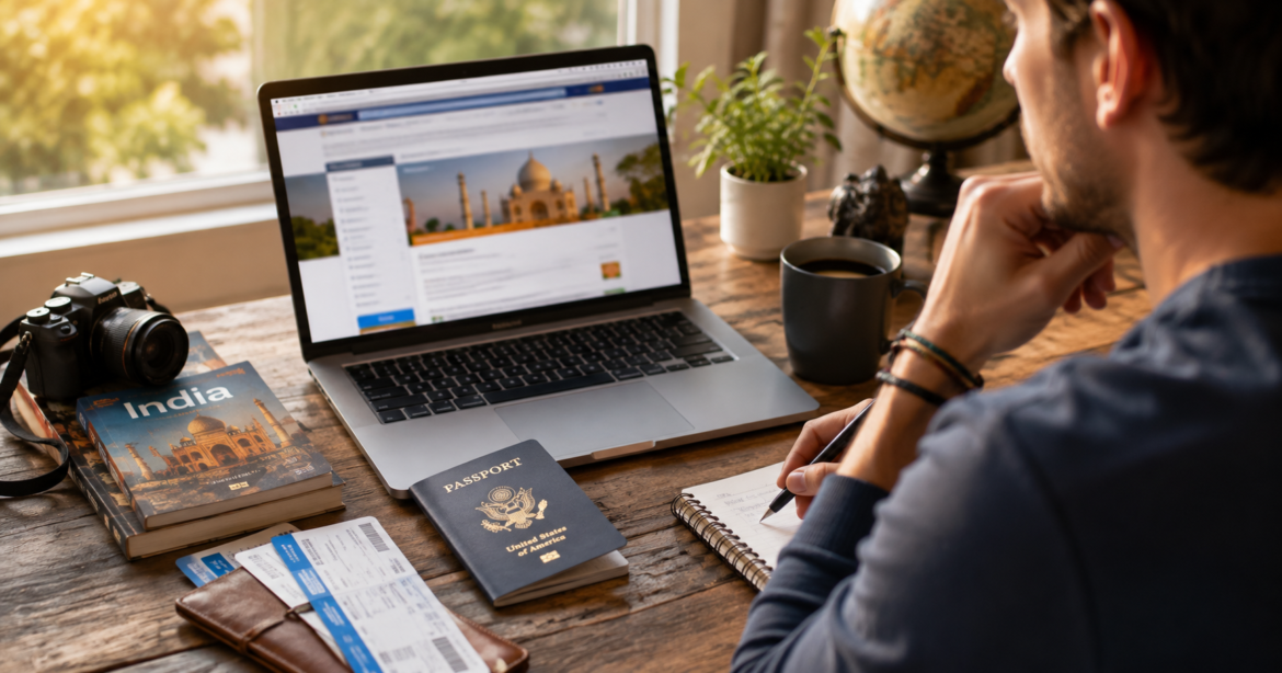 US passport and India visa application before travelling to India